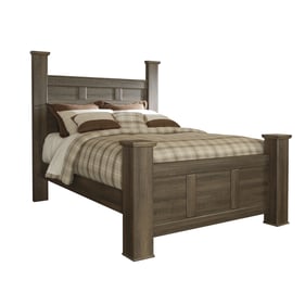 Ashley Furniture Juararo Dark Brown Queen Poster Bed