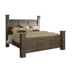 Ashley Furniture Juararo Dark Brown Cal King Poster Bed