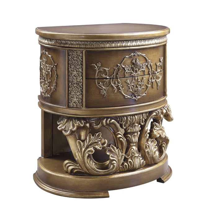 Acme Furniture Constantine Brown Gold Nightstand ACM-BD00472