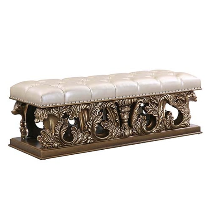 Acme Furniture Constantine Light Gold Brown Bench ACM-BD00476