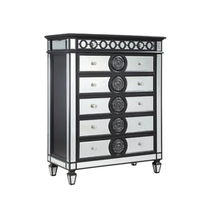 Acme Furniture Varian II Mirrored Black Sliver Chest