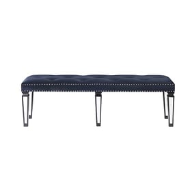 Acme Furniture Varian II Mirrored Dark Navy Bench