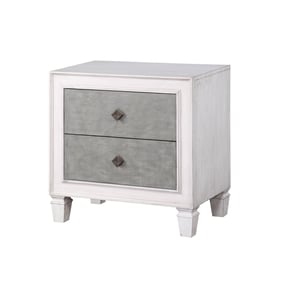 Acme Furniture Katia Rustic Gray Weathered White Nightstand