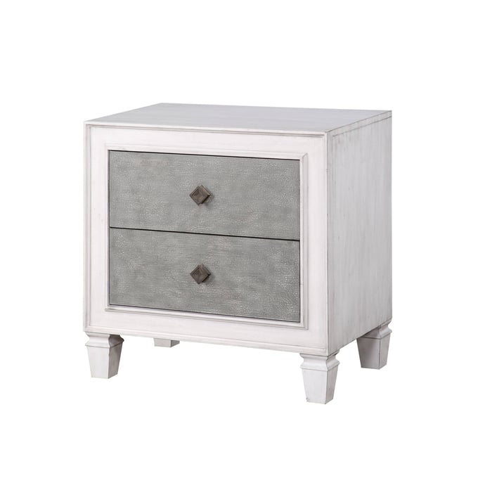 Acme Furniture Katia Rustic Gray Weathered White Nightstand ACM-BD00661