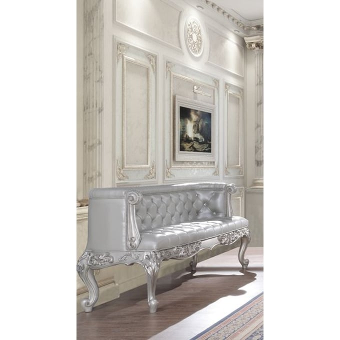 Acme Furniture Valkyrie Antique Platinum Bench ACM-BD00688