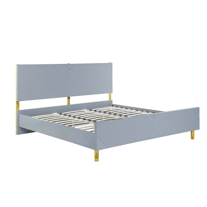 Acme Furniture Gaines Gray High Gloss Queen Bed ACM-BD01040Q