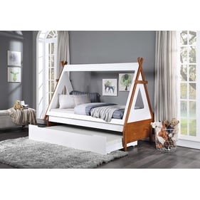 Acme Furniture Loreen Oak White Twin Bed With Trundle