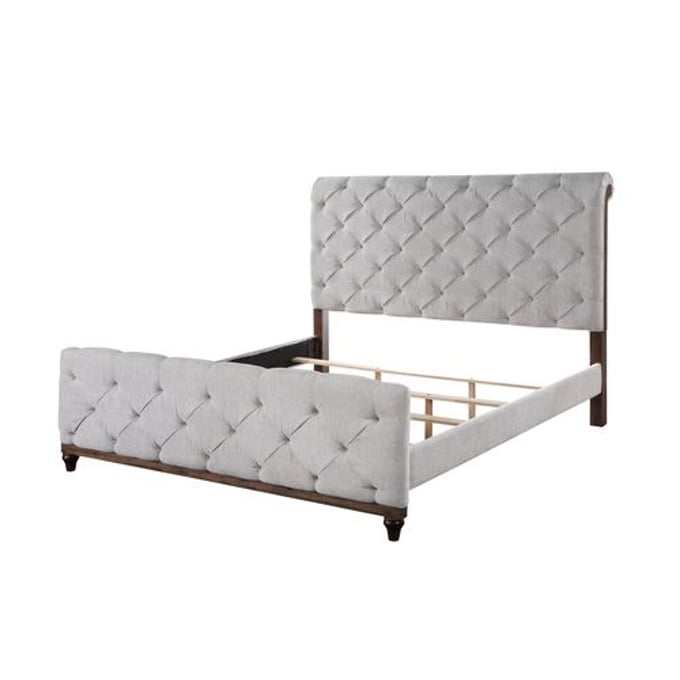 Acme Furniture Andria Reclaimed Oak Upholstered King Bed ACM-BD01290EK