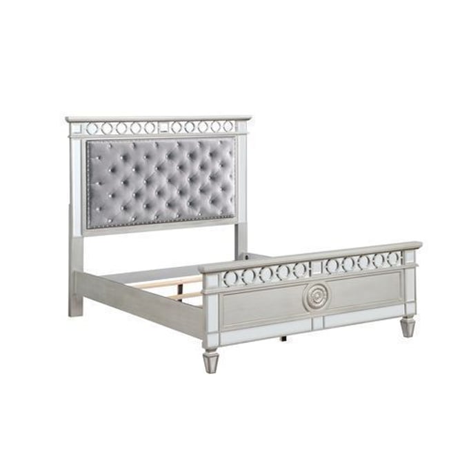 Acme Furniture Varian Gray Silver Mirrored Full Bed ACM-BD01411F