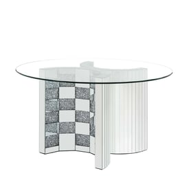 Acme Furniture Noralie Mirrored Diamonds Dining Table