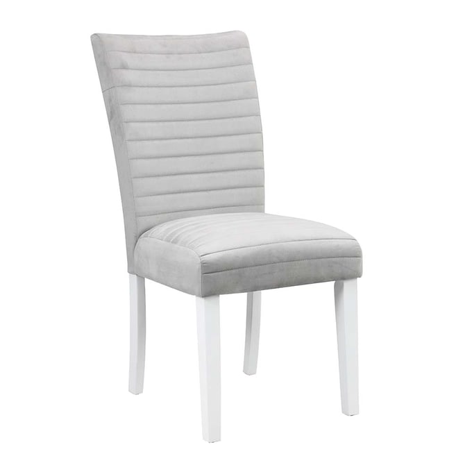 2 Acme Furniture Elizaveta Gray White High Gloss Side Chairs ACM-DN00815