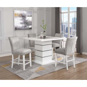 Acme Furniture Elizaveta Gray White 5pc Counter Height Set