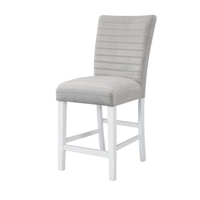 2 Acme Furniture Elizaveta Gray White High Gloss Counter Height Chairs