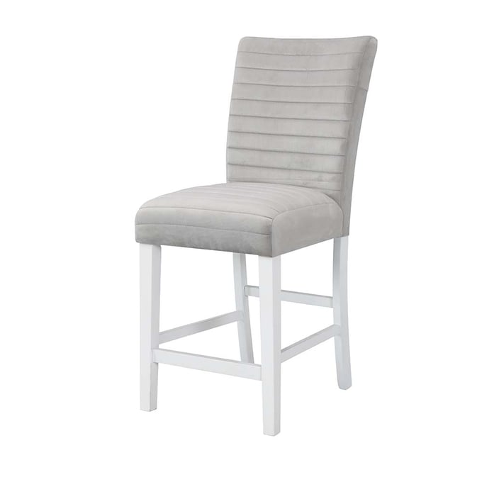 2 Acme Furniture Elizaveta Gray White High Gloss Counter Height Chairs ACM-DN00818