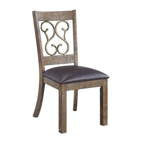 2 Acme Furniture Raphaela Black Weathered Cherry Side Chairs