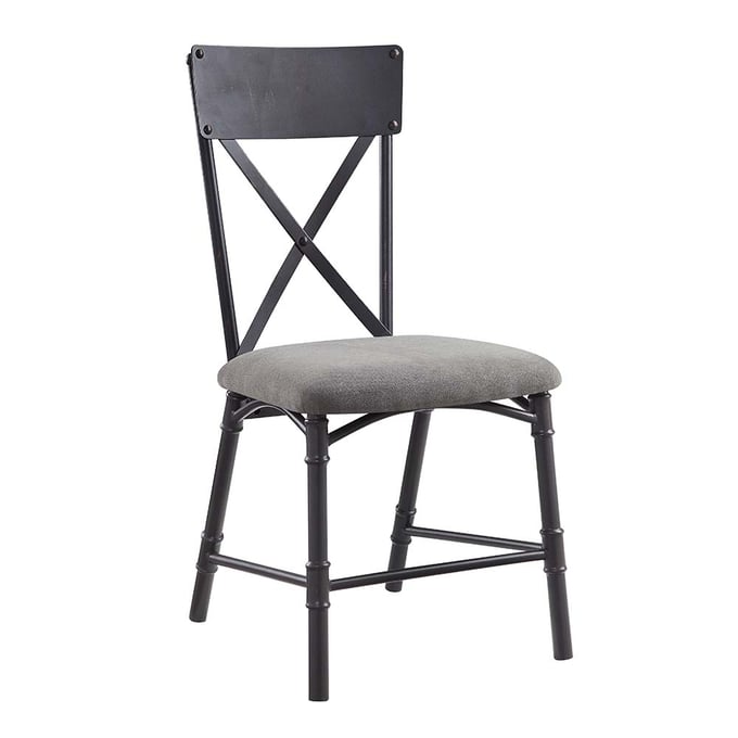 2 Acme Furniture Edina Gray Oak Sandy Black Side Chairs ACM-DN01058