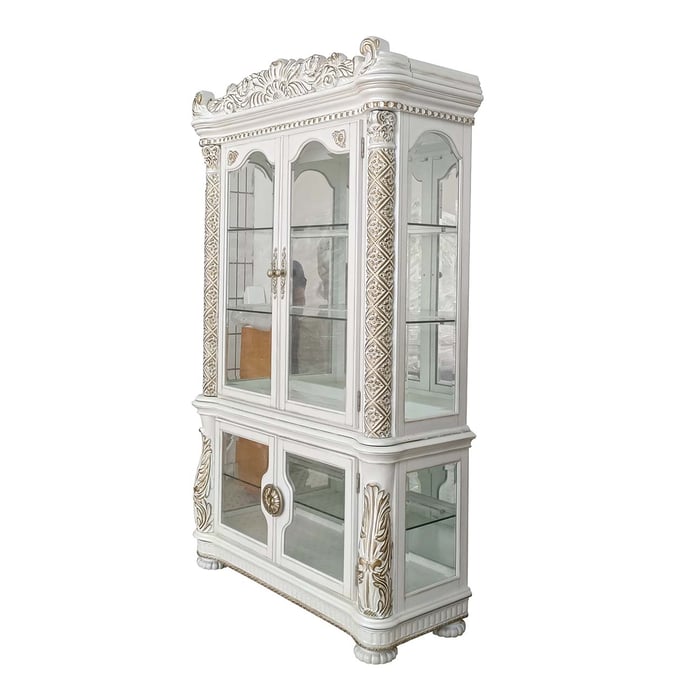 Acme Furniture Vendome Antique Pearl Curio Cabinet ACM-DN01223