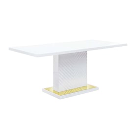 Acme Furniture Gaines White High Gloss Dining Table