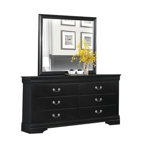 Home Elegance Mayville Black Dresser and Mirror