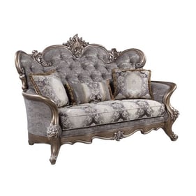 Acme Furniture Elozzol Antique Bronze Loveseat with pillows