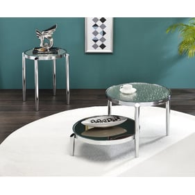 Acme Furniture Abbe Clear Chrome 3pc Coffee Table Set