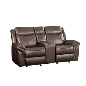 Acme Furniture Lydia Brown Motion Loveseat with Console