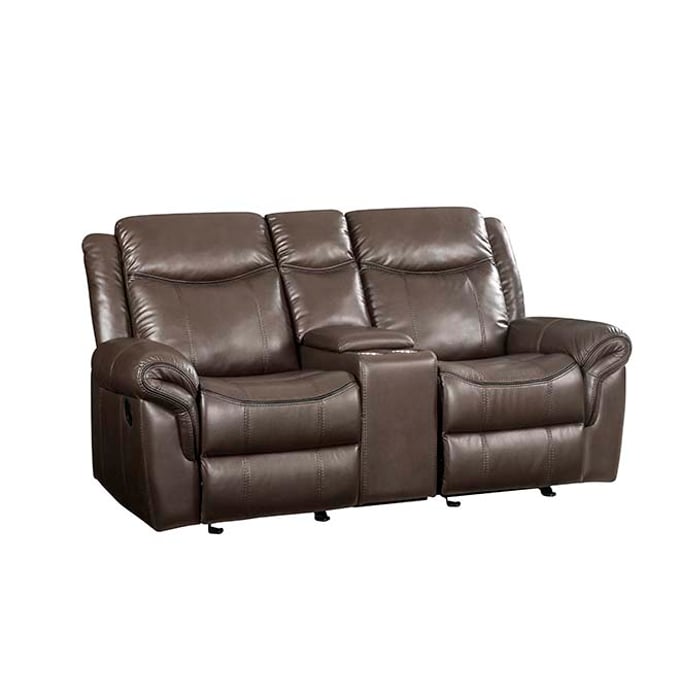 Acme Furniture Lydia Brown Motion Loveseat with Console ACM-LV00655