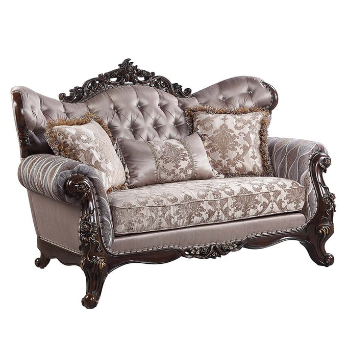 Acme Furniture Benbek Antique Oak Loveseat with 3 Pillows ACM-LV00810