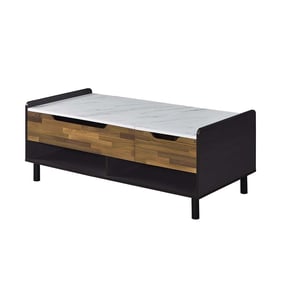 Acme Furniture Axel White Walnut Black Lift Top Coffee Table