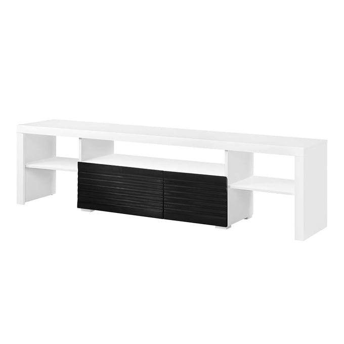 Acme Furniture Buck II White Black High Gloss TV Stand ACM-LV00998