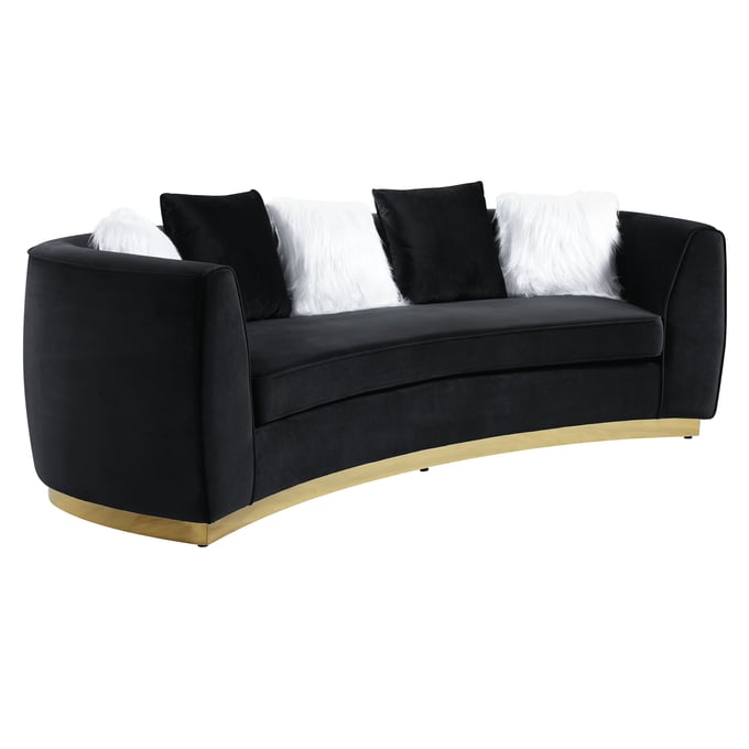 Acme Furniture Achelle Black Sofa with 5 Pillows ACM-LV01045