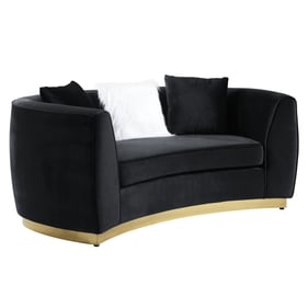 Acme Furniture Achelle Black Loveseat with 3 Pillows