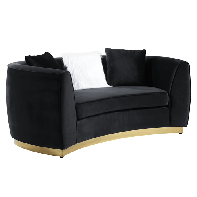 Acme Furniture Achelle Black Loveseat with 3 Pillows ACM-LV01046