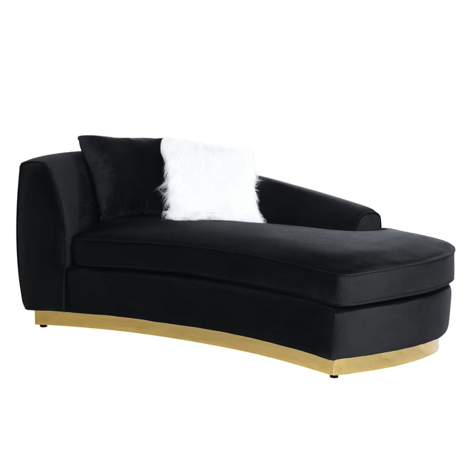 Acme Furniture Achelle Black Chaise with Pillows ACM-LV01048