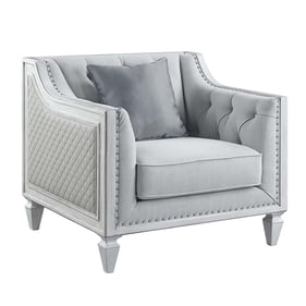 Acme Furniture Katia Light Gray Weathered White Chair with Pillow