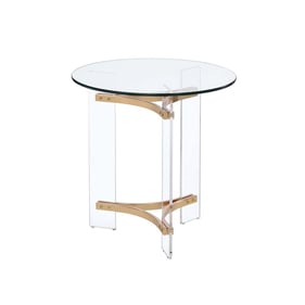 Acme Furniture Sosi Clear Gold End Table