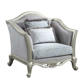 Acme Furniture Qunsia Light Gray Champagne Chair with Pillows