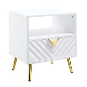 Acme Furniture Gaines White High Gloss End Table