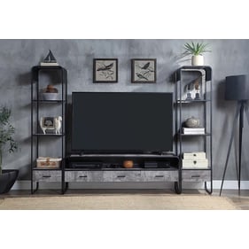 Acme Furniture Raziela Concrete Black Gray Entertainment Center