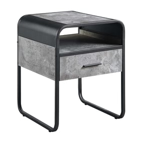 Acme Furniture Raziela Concrete Gray Black Drawer End Table