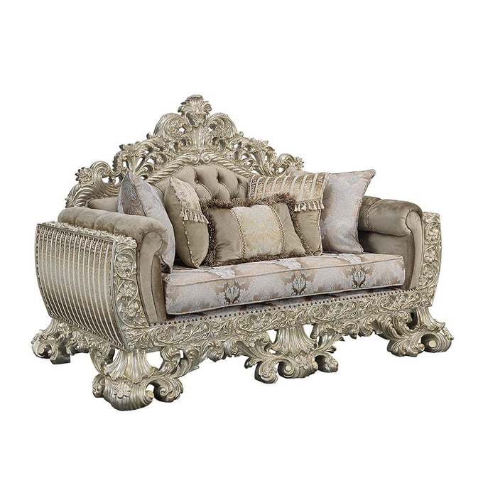 Acme Furniture Sorina Antique Gold Loveseat With 5 Pillows ACM-LV01206