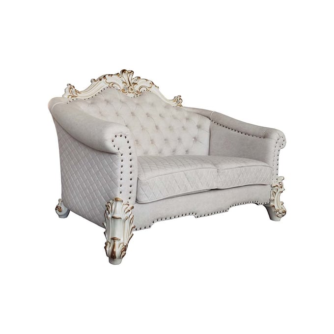 Acme Furniture Vendome II Ivory Antique Pearl Loveseat with Pillows ACM-LV01330