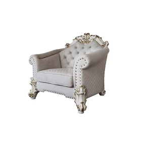 Acme Furniture Vendome II Ivory Antique Pearl Chair with Pillows