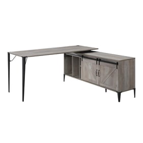 Acme Furniture Zakwani Gray Oak Black Storage Writing Desk