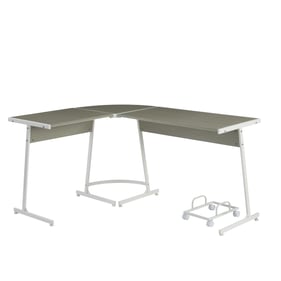 Acme Furniture Carver Gray White Rectangle Computer Desk